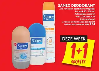 Dekamarkt Sanex Deodorant 2*50-200ml aanbieding