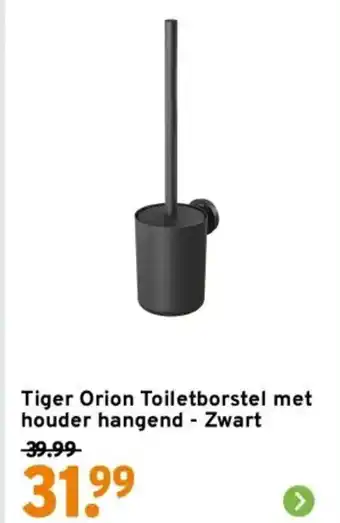 GAMMA Tiger Orion Toiletborstel met houder hangend Zwart aanbieding