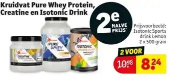 Kruidvat Kruidvat Pure Whey Protein, Creatine en Isotonic Drink aanbieding