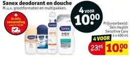 Kruidvat Sanex deodorant en douche aanbieding