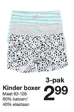 Zeeman Kinder boxer 3-pak aanbieding