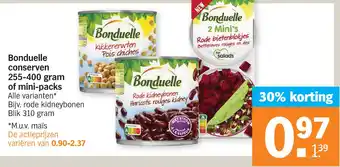 Albert Heijn Bonduelle ons 255-400 gram of mini-packs conserven aanbieding