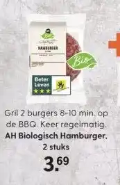 Albert Heijn AH Biologisch Hamburger, 2 stuks aanbieding