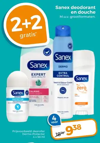 Trekpleister Sanex deodorant en douche aanbieding