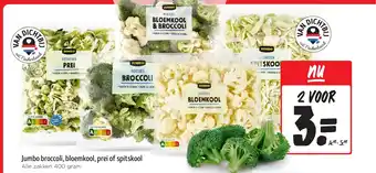 Jumbo Jumbo broccoli, bloemkool, prei of spitskool aanbieding