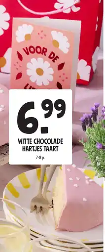 Jumbo Witte chocolade hartjes taart aanbieding