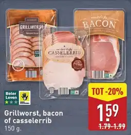 ALDI Grillworst, bacon of casselerrib aanbieding