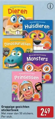 ALDI Grappige gezichten stickerboek aanbieding