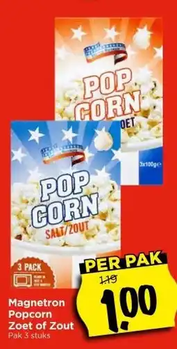 Vomar Voordeelmarkt Magnetron Popcorn Zoet of Zout aanbieding