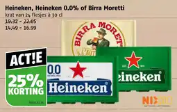 Poiesz Heineken, Heineken 0.0% of Birra Moretti aanbieding