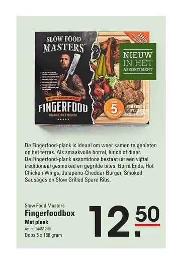 Sligro Slow food masters fingerfoodbox met plank 5x150 gram aanbieding