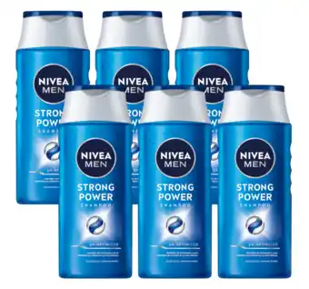 De Online Drogist Nivea Men Strong Power Shampoo Voordeelverpakking 6x250ML aanbieding