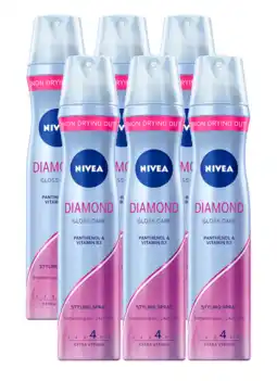 De Online Drogist Nivea Diamond Gloss Care Styling Spray Voordeelverpakking 6x250ML aanbieding