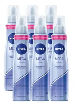 De Online Drogist Nivea Mega Strong Styling Mousse Voordeelverpakking 6x150ML aanbieding
