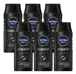 De Online Drogist Nivea Men Deep Shampoo Voordeelverpakking 6x250ML aanbieding