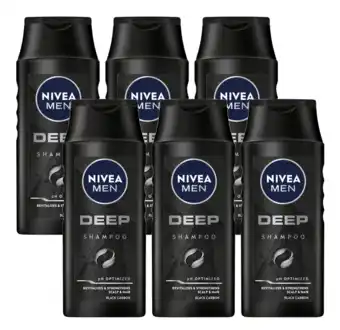 De Online Drogist Nivea Men Deep Shampoo Voordeelverpakking 6x250ML aanbieding