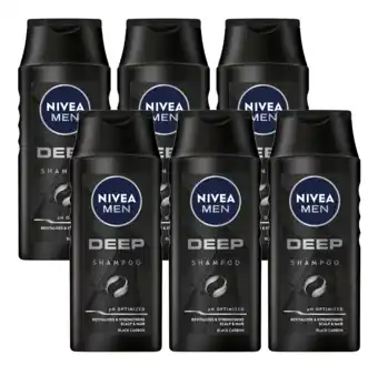 De Online Drogist Nivea Men Deep Shampoo Voordeelverpakking 6x250ML aanbieding