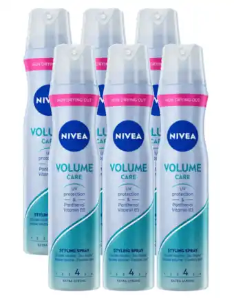 De Online Drogist Nivea Volume Care Styling Spray Voordeelverpakking 6x250ML aanbieding