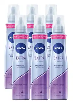 De Online Drogist Nivea Extra Strong Styling Mousse Voordeelverpakking 6x150ML aanbieding