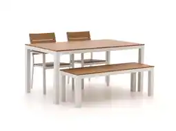 Kees Smit Bellagio Fidenza 160cm dining tuinset met bank 4-delig stapelbaar aanbieding
