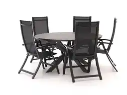 Kees Smit Bellagio Trappeto/Fidenza ø149cm dining tuinset 6-delig aanbieding