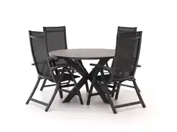 Kees Smit Bellagio Trappeto/Fidenza ø126cm dining tuinset 5-delig aanbieding