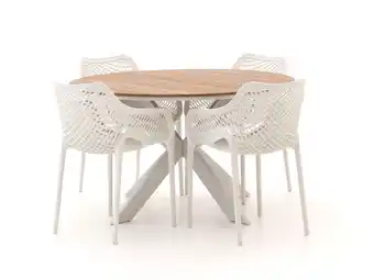 Kees Smit Forza Ripi/Fidenza ø126cm dining tuinset 5-delig stapelbaar aanbieding