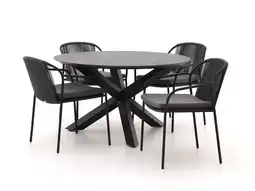 Kees Smit Bellagio Fazzio/Lodola ø 130cm dining tuinset 5-delig stapelbaar aanbieding