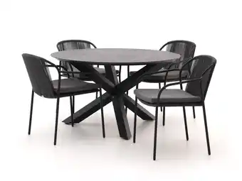 Kees Smit Bellagio Fazzio/Lodola ø 130cm dining tuinset 5-delig stapelbaar aanbieding