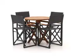 Kees Smit Bellagio Pasolini/Preston ø 80cm dining tuinset 5-delig inklapbaar aanbieding