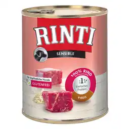 Zooplus 10 + 2 gratis! Rinti Sensible 12 x 800 g - Rund & rijst aanbieding