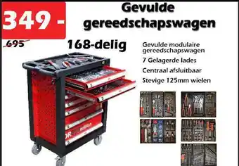 iTEK Gevulde gereedschapswagen 168-delig aanbieding