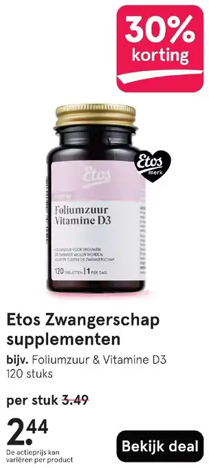 Etos Etos Zwangerschap supplementen aanbieding