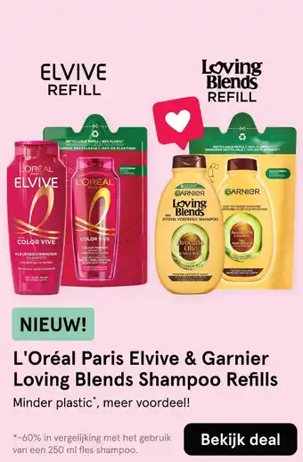 Etos L'Oréal Paris Elvive & Garnier Loving Blends Shampoo Refills aanbieding