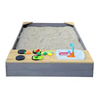 Praxis AXI Kelly Zandbak 180x115x22cm Speelkeuken Hout grijs/bruin aanbieding