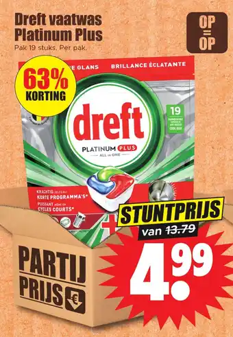 Dirk Dreft vaatwas Platinum Plus aanbieding