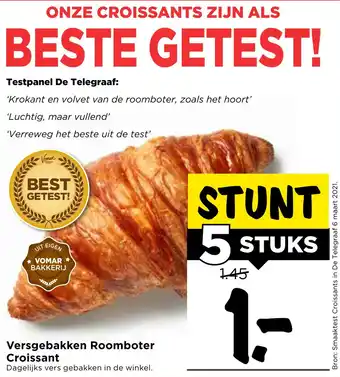 Vomar Voordeelmarkt Versgebakken roomboter croissant aanbieding