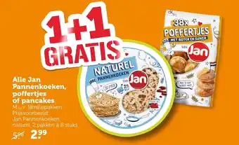 Coop Alle Jan Pannenkoeken, poffertjes of pancakes aanbieding