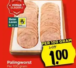 Vomar Voordeelmarkt Palingworst aanbieding
