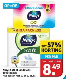 Hoogvliet Nalys Soft of Eindeloos toiletpapier aanbieding
