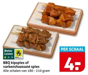 Hoogvliet BBQ kipspies of varkenshaassaté spies aanbieding