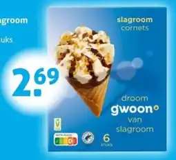 Hoogvliet G'woon slagroom cornets aanbieding
