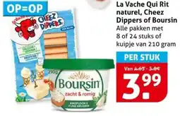 Hoogvliet La Vache Qui Rit naturel, Cheez Dippers of Boursin aanbieding