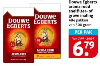 Hoogvliet Douwe Egberts aroma rood snelfilter-of grove maling aanbieding