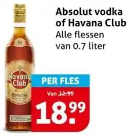 Hoogvliet Absolut vodka of Havana Club aanbieding