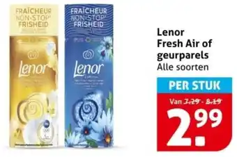 Hoogvliet Lenor Fresh Air of geurparels aanbieding