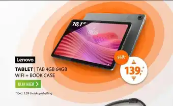Expert Lenovo Tab 4GB 64GB Wifi + Book Case Grijs aanbieding
