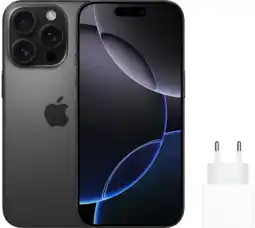 Coolblue Apple iPhone 16 Pro 128GB Black Titanium + Apple Snellader aanbieding