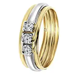 Douglas Lucardi Ring 14 Karaat Goud - goudkleurig-zilverkleurig aanbieding