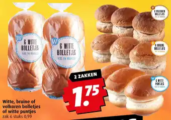 Boni Witte, bruine of volkoren bolletjes of witte puntjes aanbieding